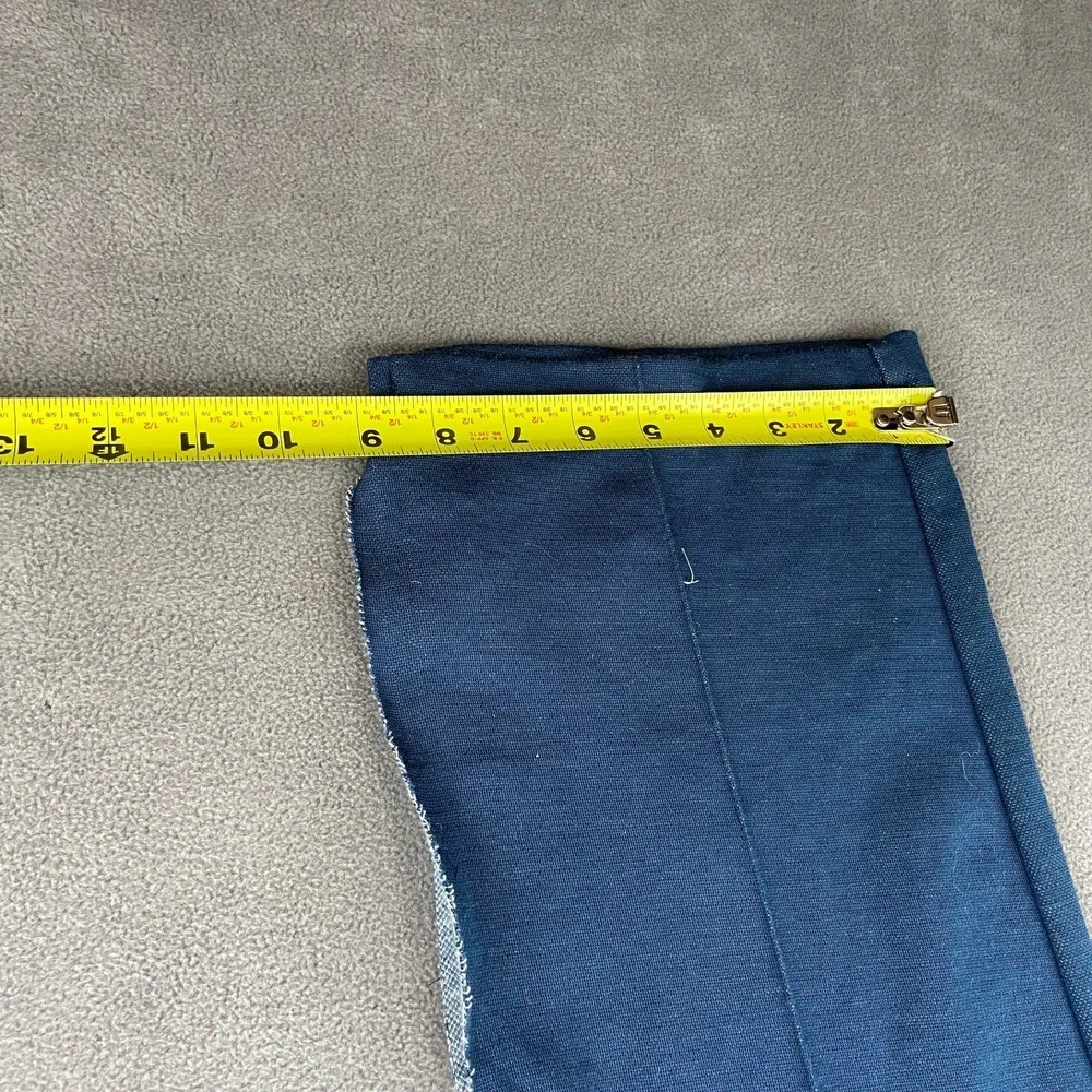 Vintage 70s Nike Sportswear Track Pants Sz M Blue Seamed Script Logo‎ Ankle Zip